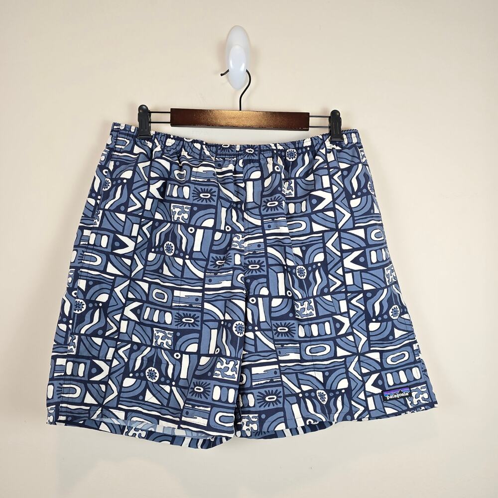 Patagonia Baggies Longs Shorts Mens Size S 7" Inseam New Visions Navy